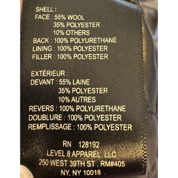 Tahari Coat Women's Size XL Wool Blend Pea Coat Lined Pockets Dark‎ Gray Black - Picture 12 of 14